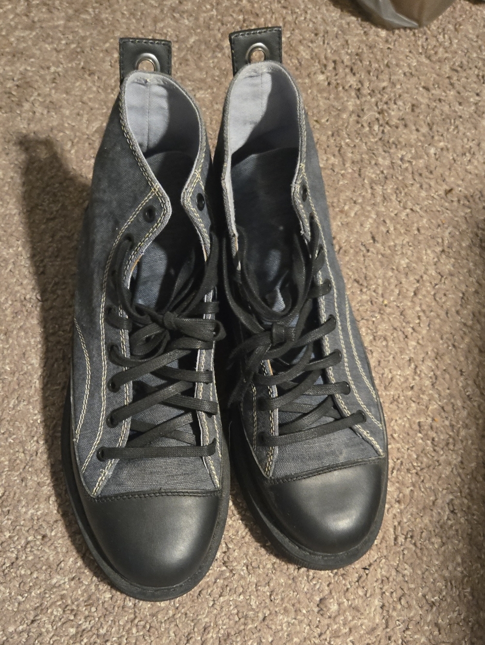Diesel Men's High-Top Sneakers in Dark Gray and Black
